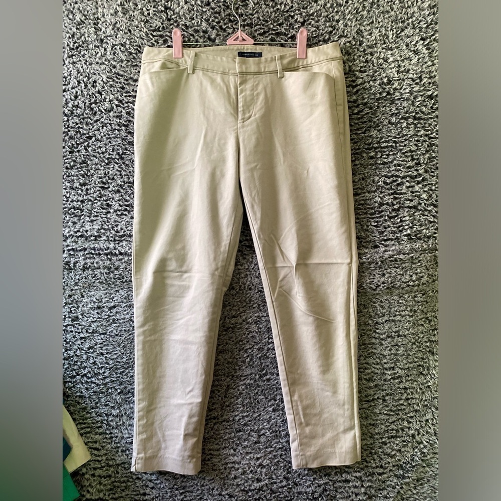 Tommy Hilfiger Hampton Chino Pants Women's 8 Khaki Waistband With Belt Loops
